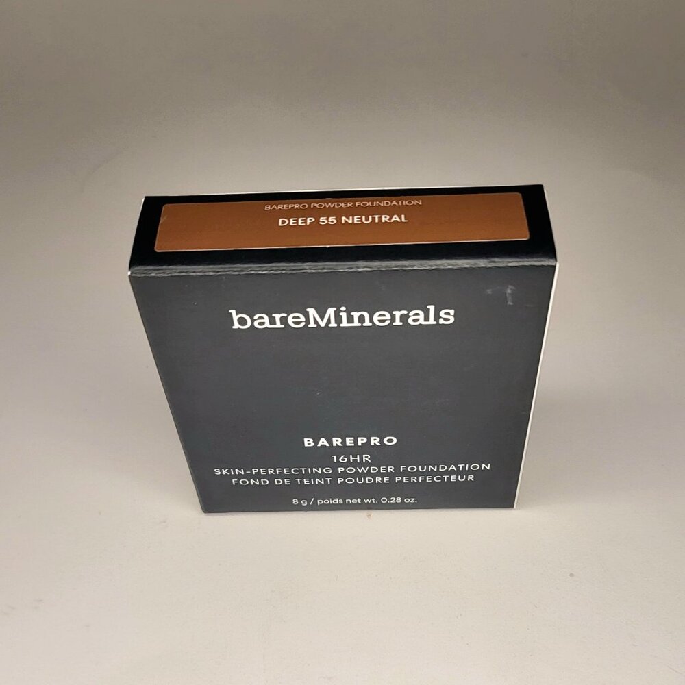 NIB bareMinerals BAREPRO 16HR Skin-Perfecting Powder Foundation DEEP 55 Neutral